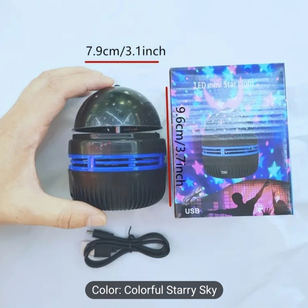 USB Moon & Stars Night Light w/ Auto-Rotating Projector, Touch Control - Picture 10 of 12